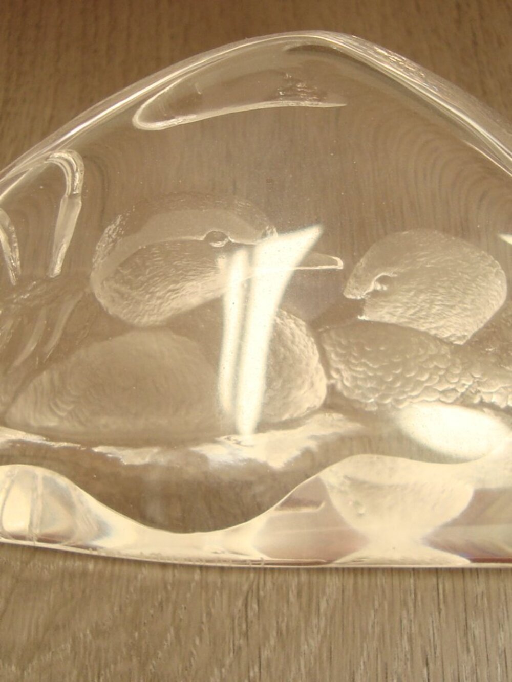 VINTAGE  DUCK GLASS  ART SIGNED